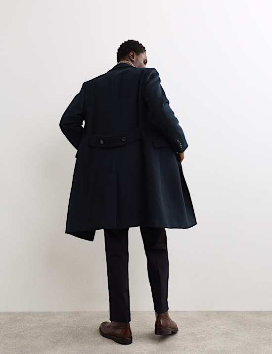 Manteau en mélange de cachemire et laine italienne à revers