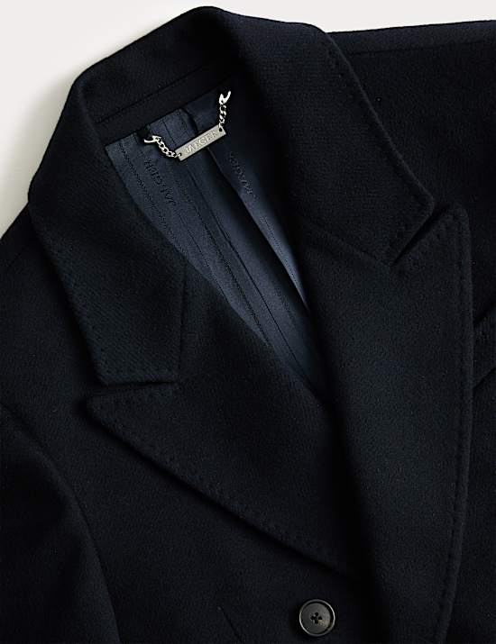 Manteau en mélange de cachemire et laine italienne à revers