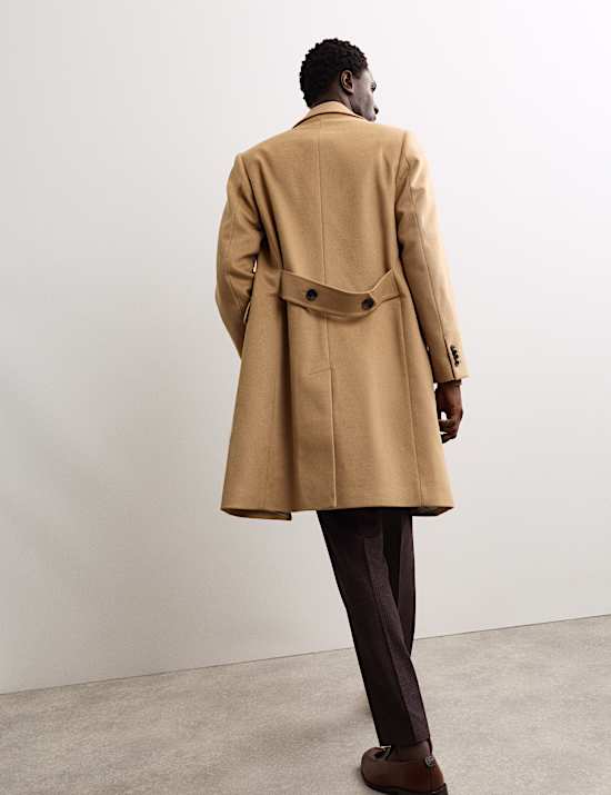 Manteau en mélange de cachemire et laine italienne à revers