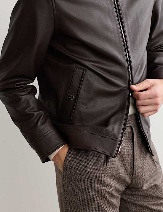 Leather Harrington Jacket