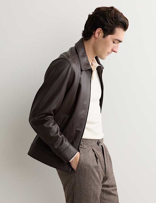 Leather Harrington Jacket