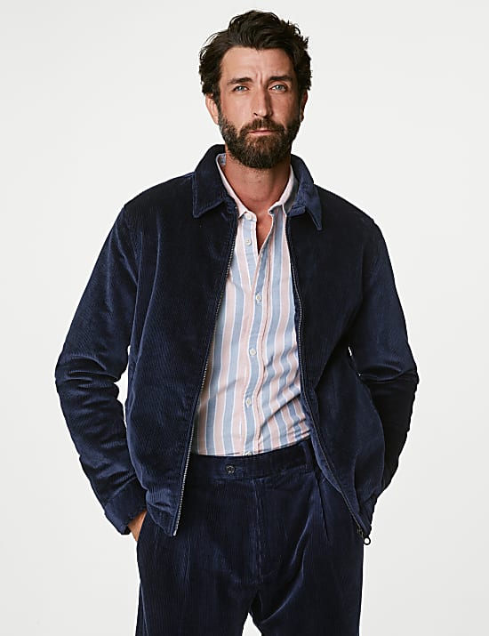 Veste Harrington en velours c&ocirc;tel&eacute;