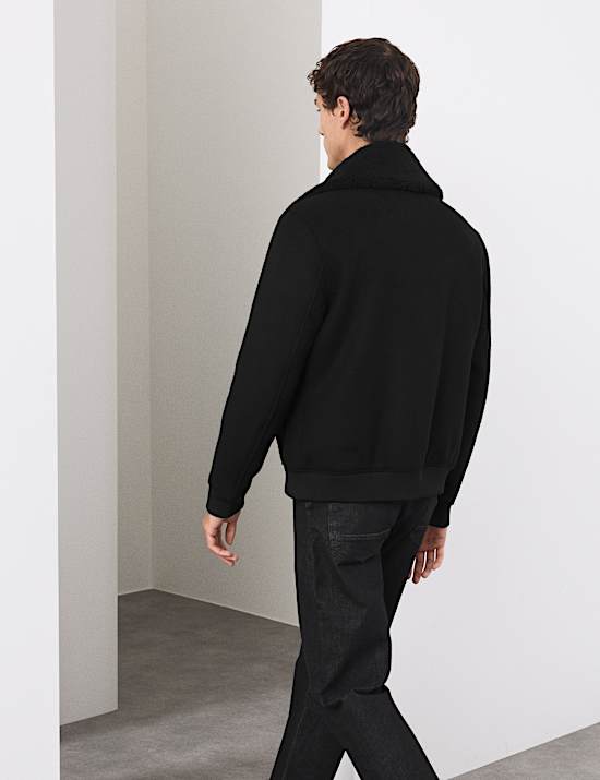 Wool Blend Bomber Jacket