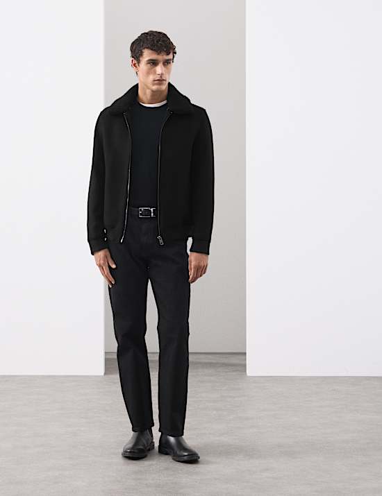 Wool Blend Bomber Jacket