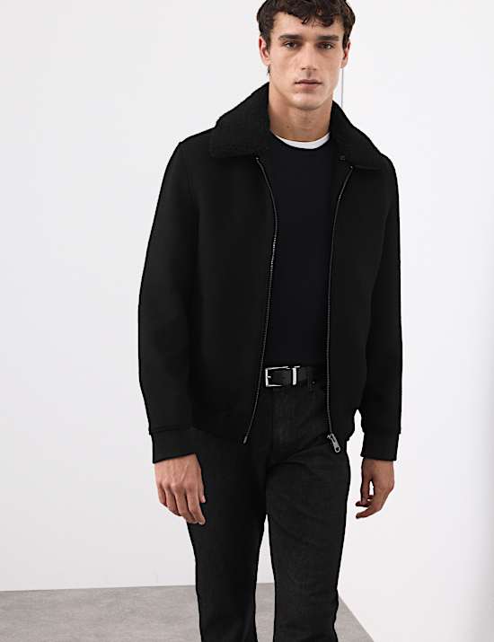 Wool Blend Bomber Jacket