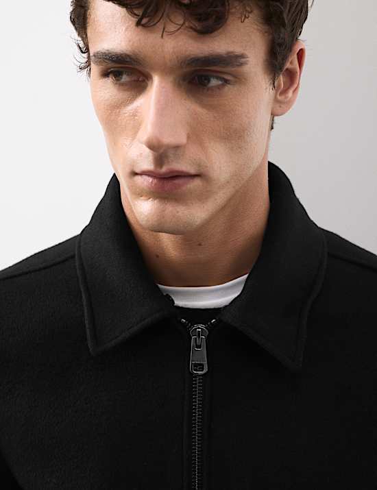 Wool Blend Bomber Jacket