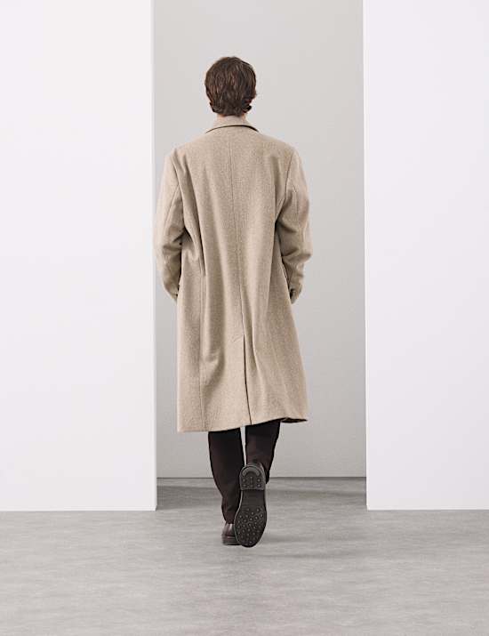 Wool Blend Long Haired Revere Coat