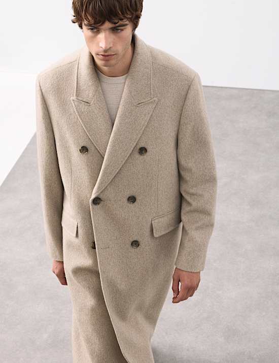 Wool Blend Long Haired Revere Coat
