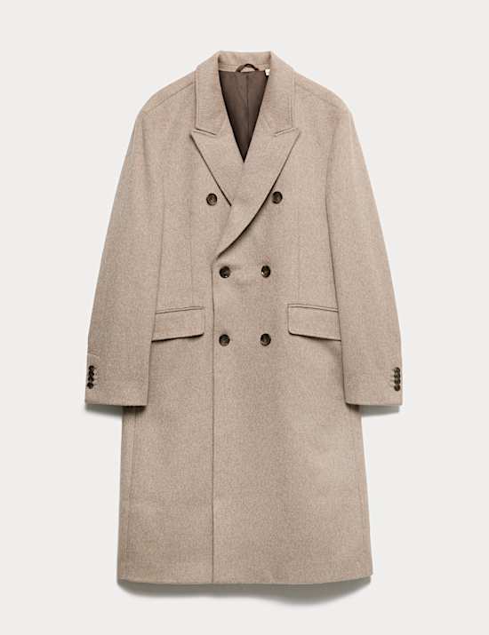 Wool Blend Long Haired Revere Coat