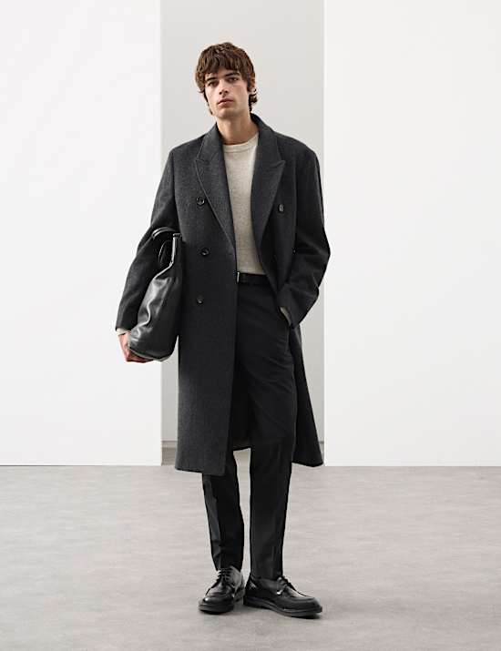 Wool Blend Long Haired Revere Coat
