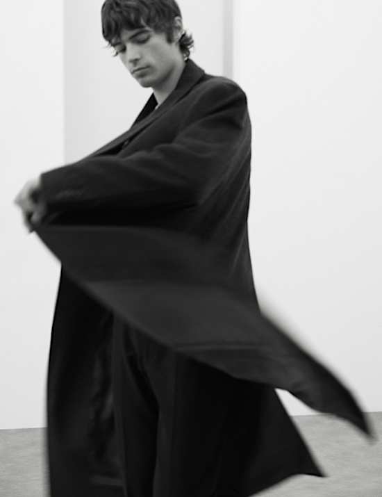 Wool Blend Long Haired Revere Coat