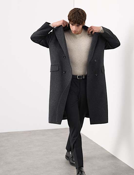 Wool Blend Long Haired Revere Coat