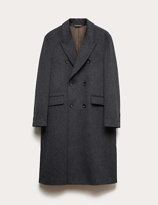 Wool Blend Long Haired Revere Coat