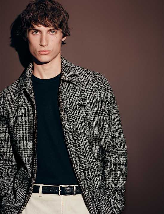 Wool Blend Harrington Jacket