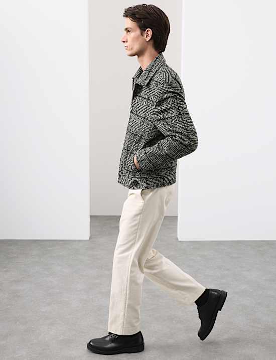 Wool Blend Harrington Jacket