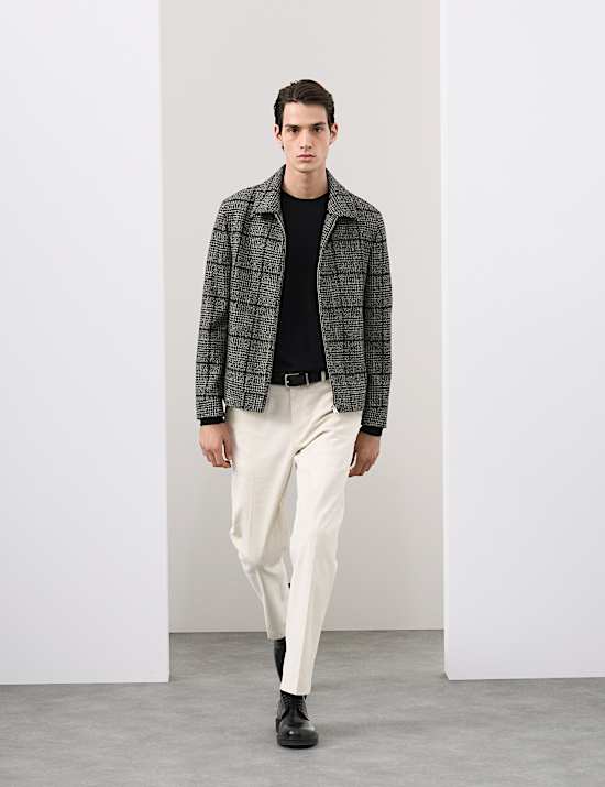 Wool Blend Harrington Jacket