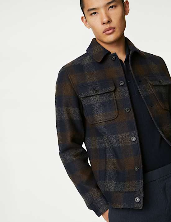 Checked Button-through Jacket