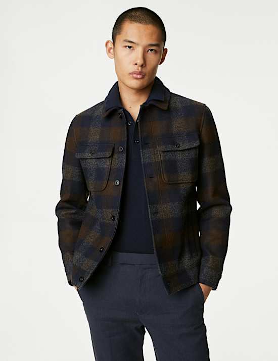 Checked Button-through Jacket