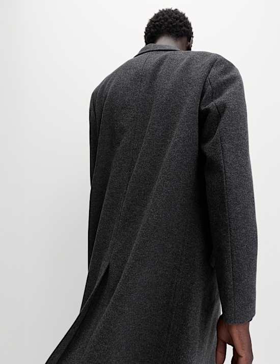 Overjas met platte kraag