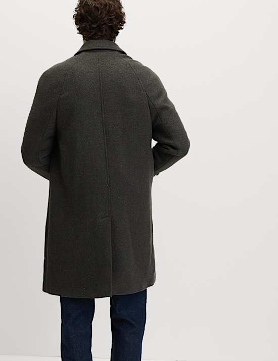 Textured Car Coat with Wool