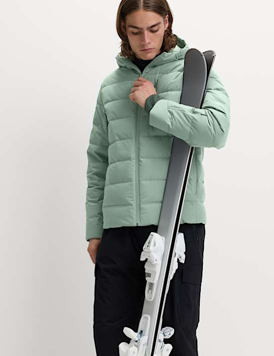 Feather and Down Ski Puffer Jacket