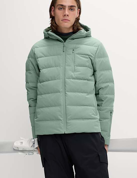 Feather and Down Ski Puffer Jacket