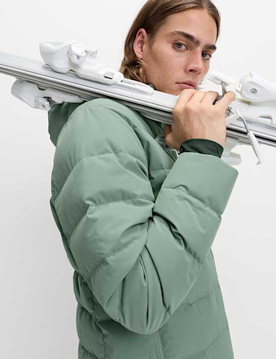 Feather and Down Ski Puffer Jacket
