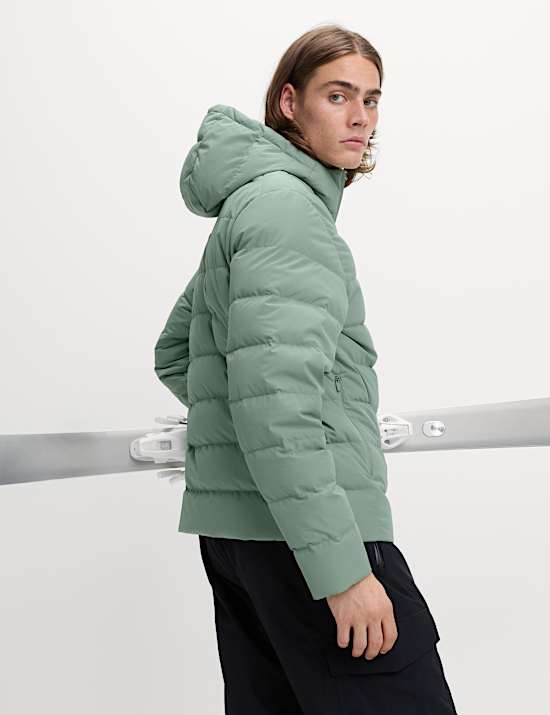 Feather and Down Ski Puffer Jacket