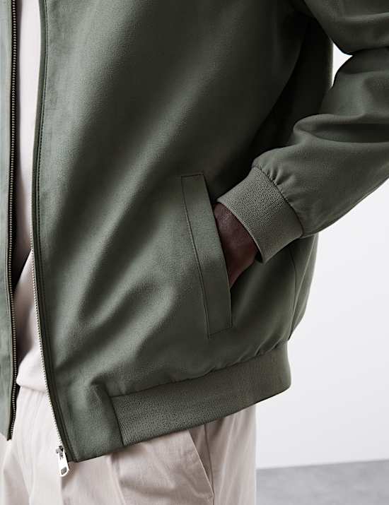 Τζάκετ σε στυλ bomber από απομίμηση σουέντ