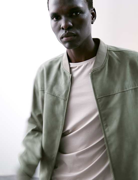 Τζάκετ σε στυλ bomber από απομίμηση σουέντ