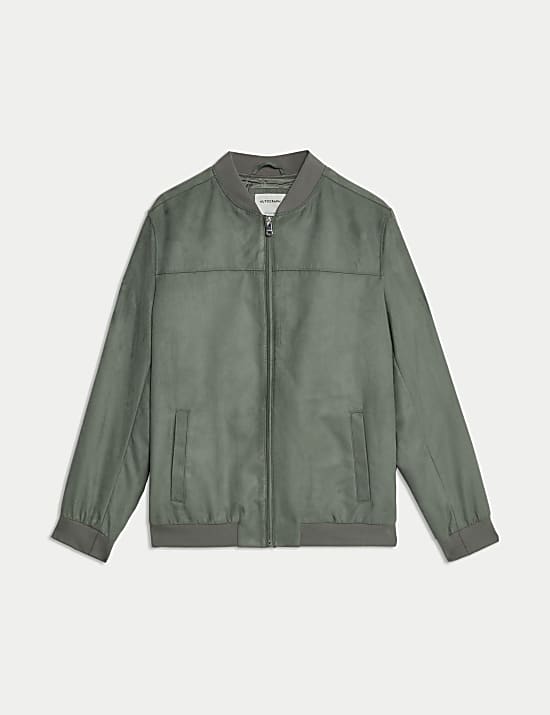 Τζάκετ σε στυλ bomber από απομίμηση σουέντ