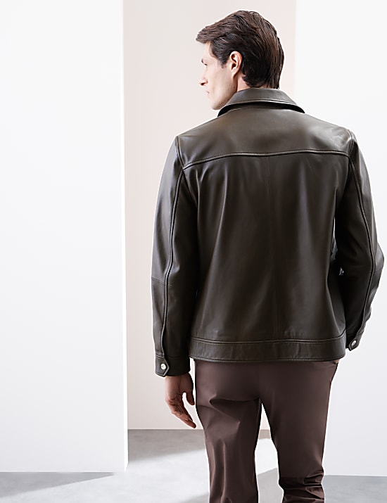 Δερμάτινο τζάκετ σε γραμμή Harrington