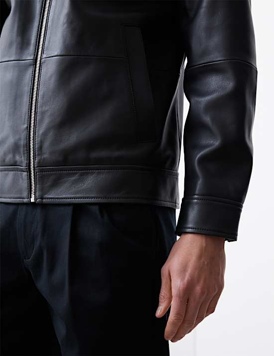 Leather Harrington Jacket