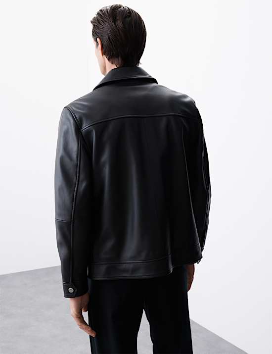 Leather Harrington Jacket