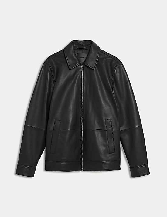 Leather Harrington Jacket