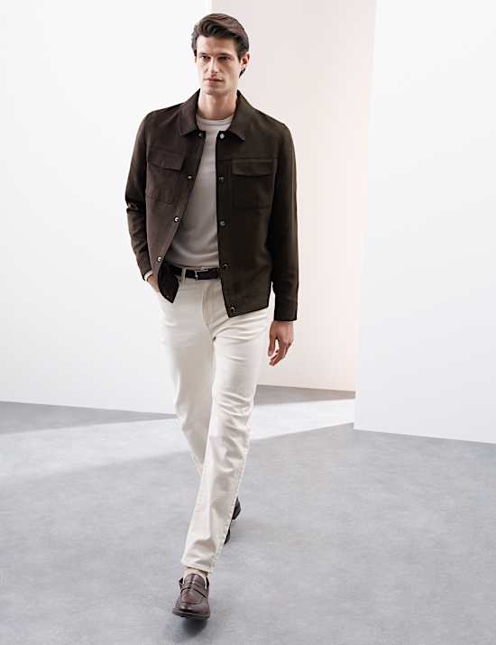 Σουέντ πουκάμισο-πανωφόρι από συνθετική γούνα