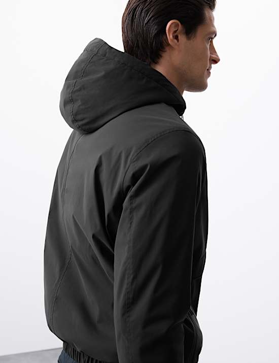 Padded Hooded Bomber Jacket