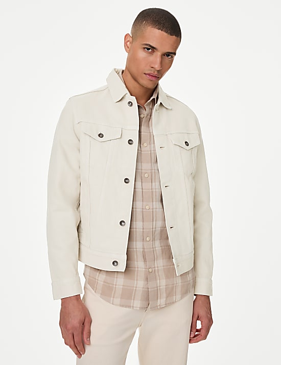 Marks and spencer white denim jacket clearance