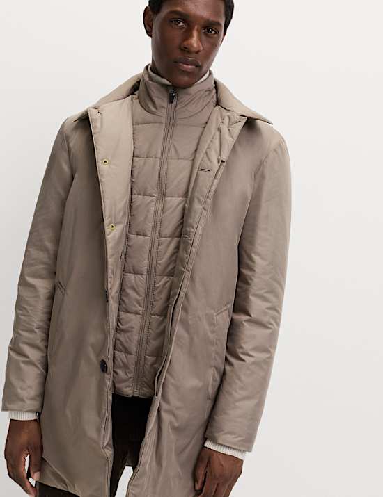Shirt Collar Mac with Removable Bib