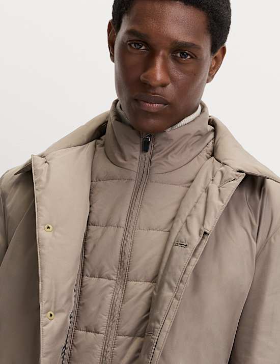 Shirt Collar Mac with Removable Bib