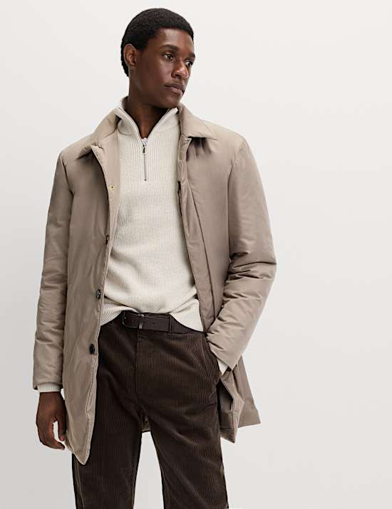 Shirt Collar Mac with Removable Bib