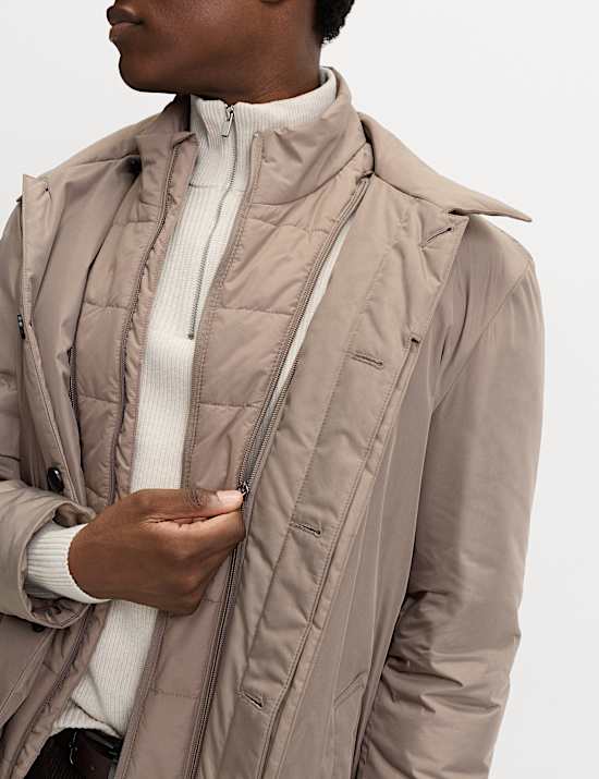 Shirt Collar Mac with Removable Bib