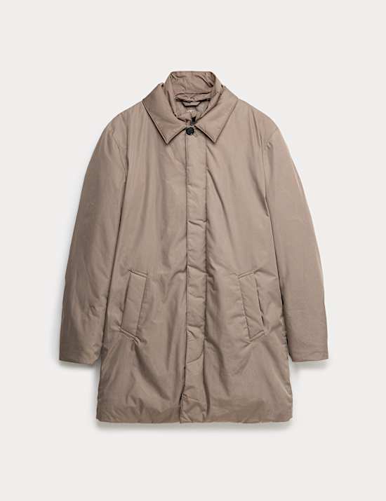 Gabardina con cuello de camisa con babero de quita y pon