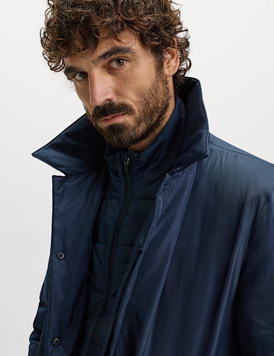 Shirt Collar Mac with Removable Bib