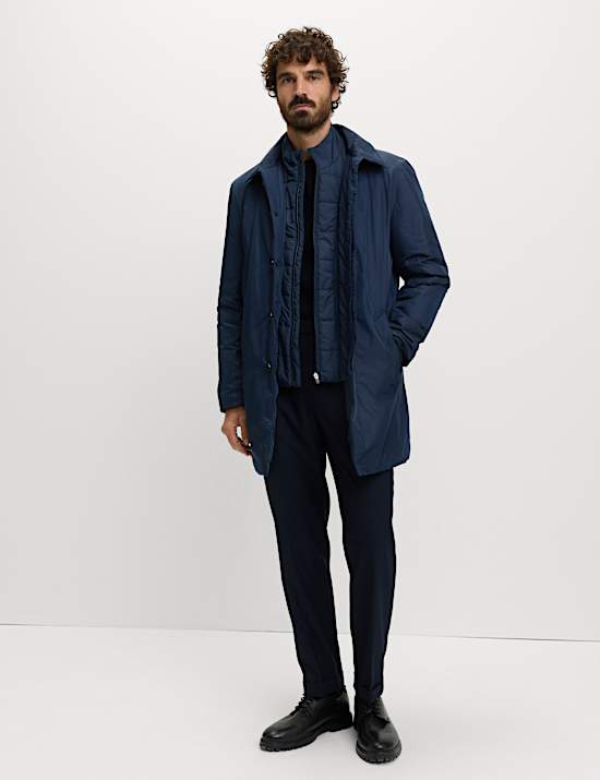 Shirt Collar Mac with Removable Bib