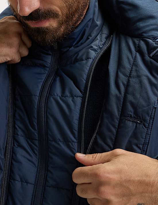 Shirt Collar Mac with Removable Bib