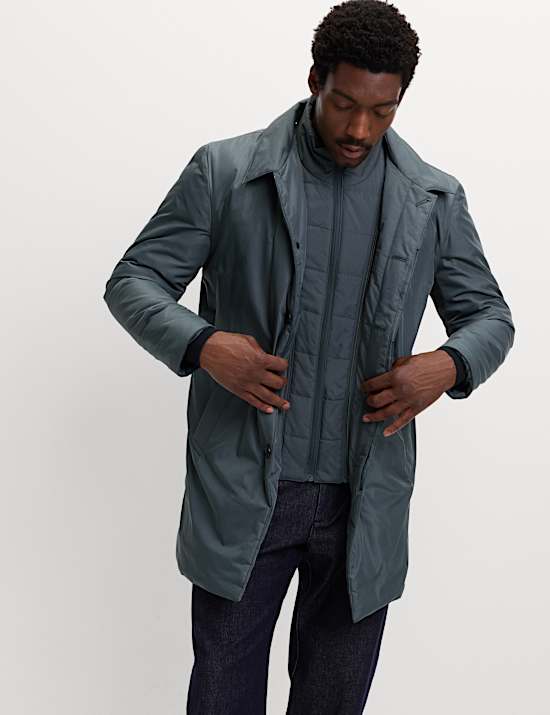 Shirt Collar Mac with Removable Bib