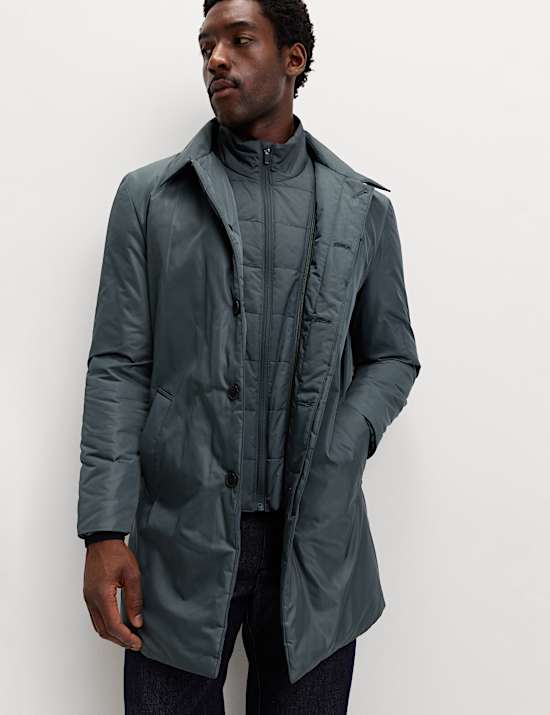 Shirt Collar Mac with Removable Bib