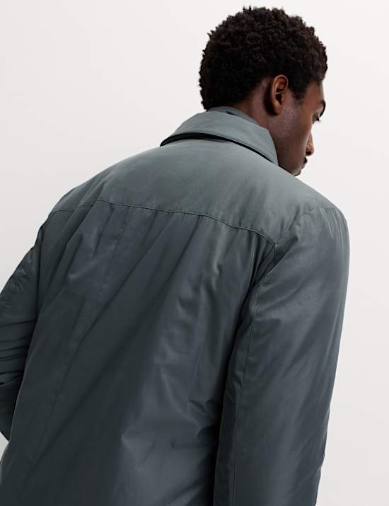 Shirt Collar Mac with Removable Bib