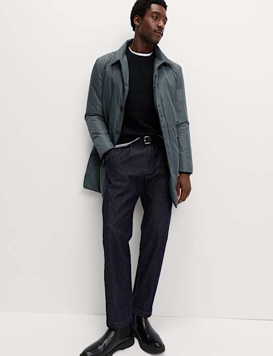 Shirt Collar Mac with Removable Bib